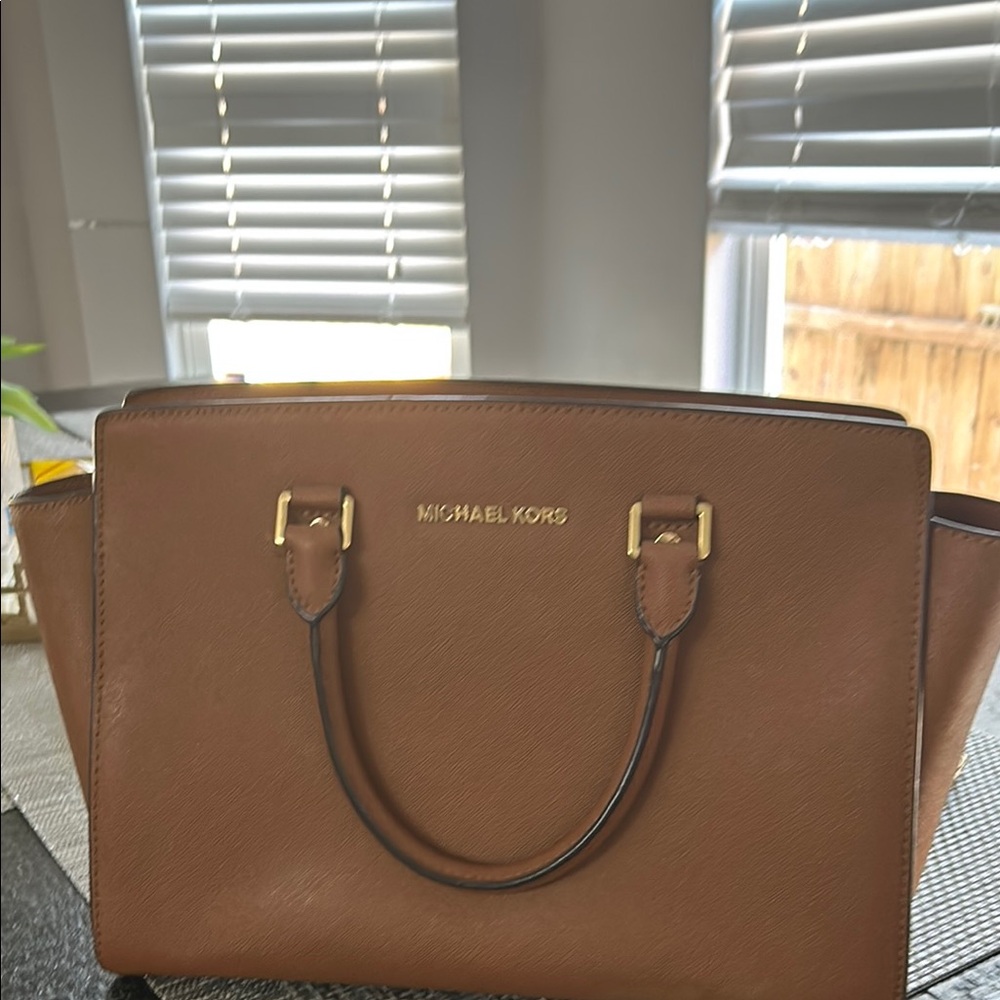 Michael Kors Selma Brown Leather Tote Bag